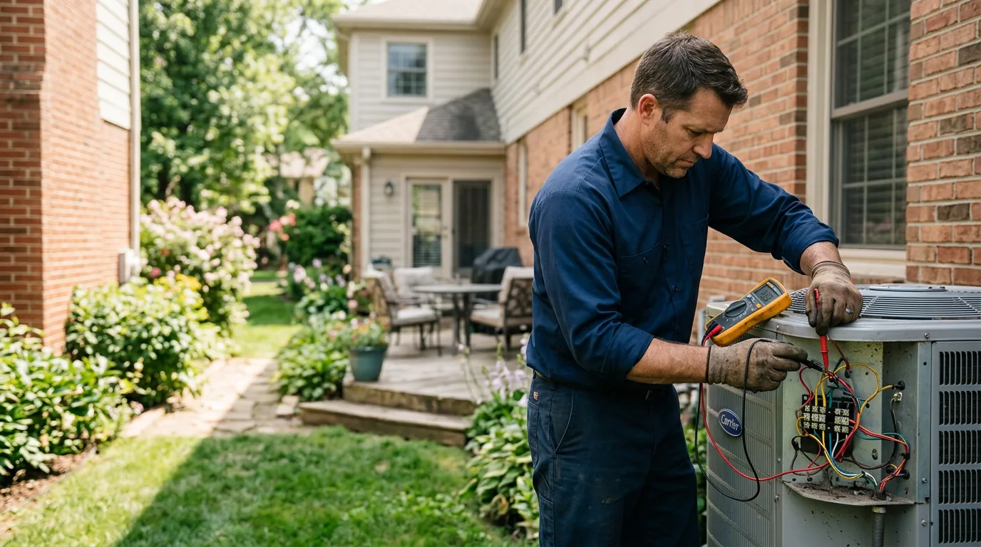HVAC technician working near Hopkins, MO